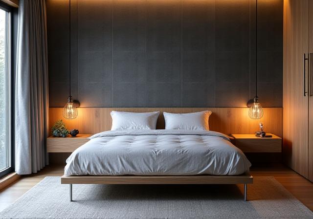 Bespoke integrated bed frame with built-in nightstands