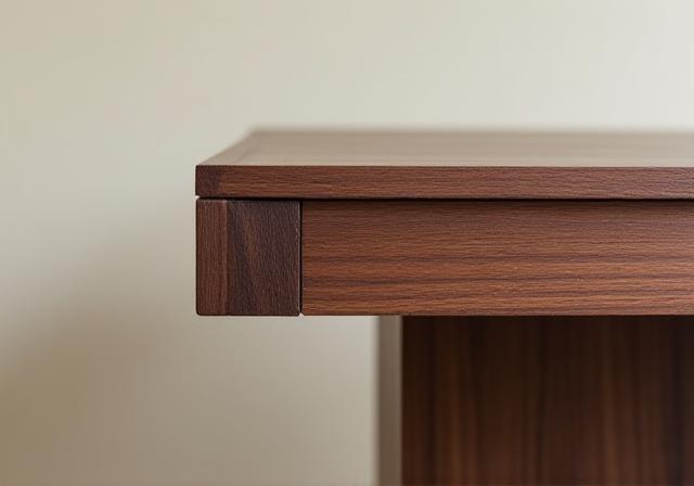 Custom walnut dining table with dovetail joinery