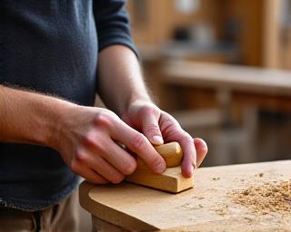 Artisan working in woodshop